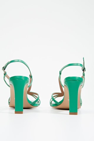 Leren Sandalen met Hak - Donkergroen