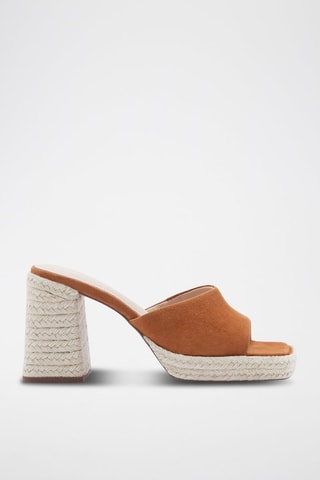 Nubuck Muiltjes met Hak Jacil - Bruin