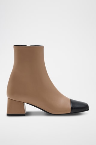Leren Enkellaarzen Fallon - Beige