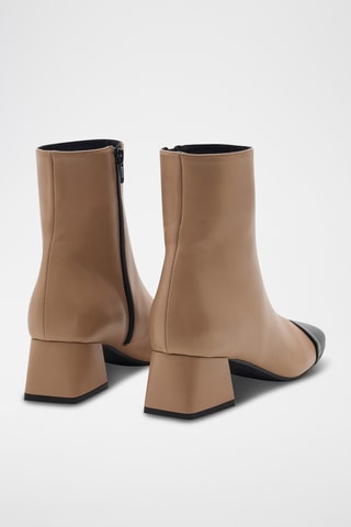 Leren Enkellaarzen Fallon - Beige