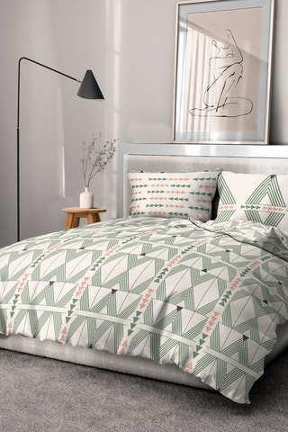 Conjunto de edredão em algodão 57 fios/cm² Le Corbusier - Branco e verde