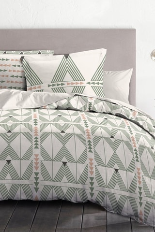 Conjunto de edredão em algodão 57 fios/cm² Le Corbusier - Branco e verde