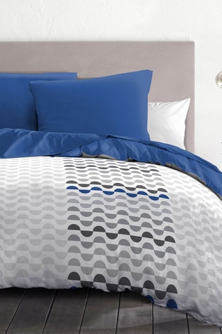 Conjunto de edredão Caleana - Azul e branco