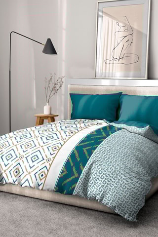 Conjunto de edredão Aquavitae Branco e verde