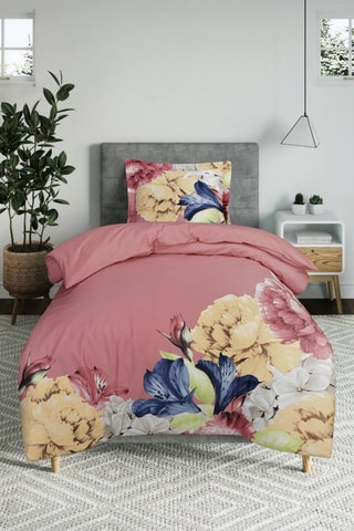 Conjunto de edredão em algodão 57 fios/cm² Jaborosa - Rosa