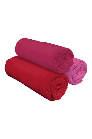 Trio de lençóis  Rosa e vermelho