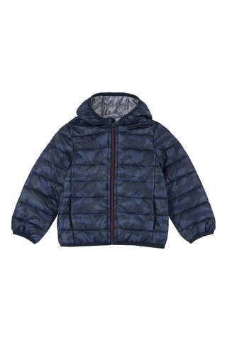 Gewatteerde Jas met Capuchon - Marineblauw