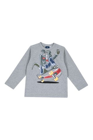 T-shirt - Gemêleerd Lichtgrijs
