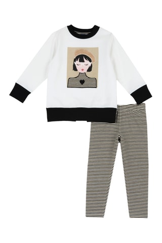 Sweater en Legging - Wit en Zwart