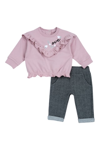 Sweater en Broek - Zachtroze en Donkergrijs
