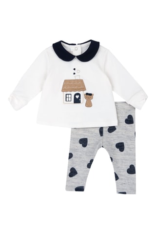 T-shirt en Legging - Wit en Grijs