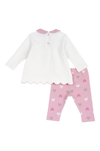 T-shirt en Legging - Wit en Roze
