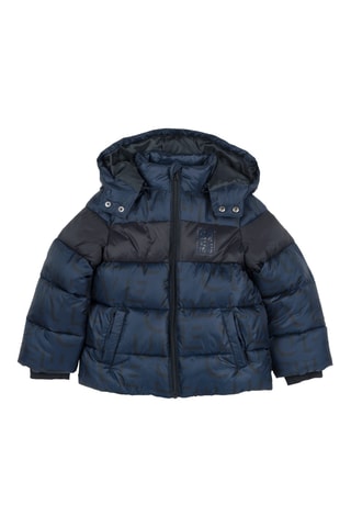 Gewatteerde Jas met Capuchon - Marineblauw