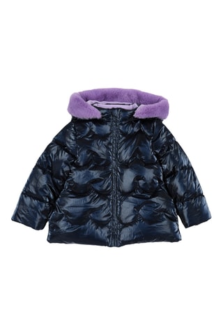 Gewatteerde Jas met Capuchon - Marineblauw