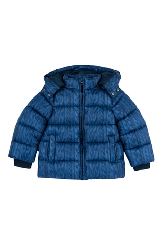 Gewatteerde Jas met Capuchon - Blauw