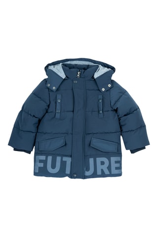 Gewatteerde Jas met Capuchon - Blauw