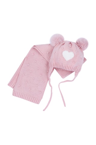Aviator Muts en Sjaal - Roze
