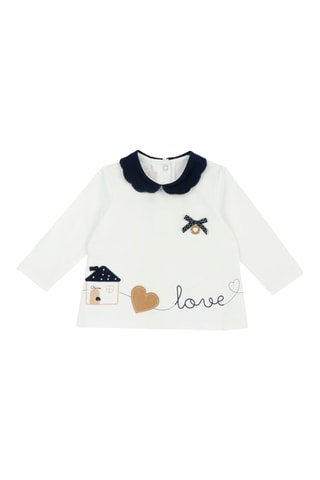 T-shirt - Wit en Marineblauw
