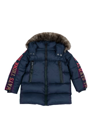 Gewatteerde Jas met Capuchon - Marineblauw