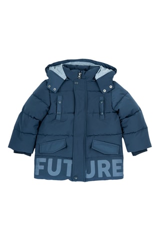 Gewatteerde Jas met Capuchon - Blauw