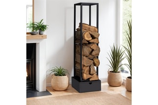 Suporte vertical para lenha - Preto