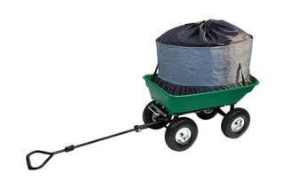 Chariot de jardin benne inclinable avec sac - 60 x 53,5 x 152 cm