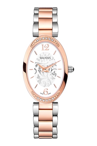 Montre à quartz en acier, nacre et diamants Madrigal