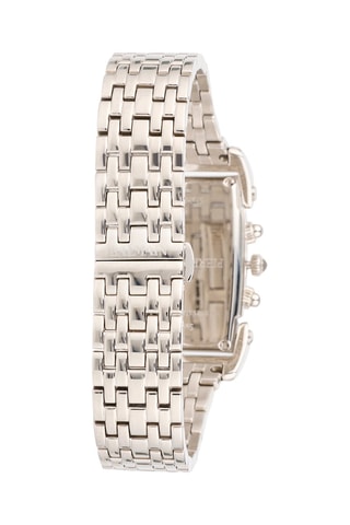 Montre à quartz en acier Taffetas - 
Chronographe - Argenté et noir