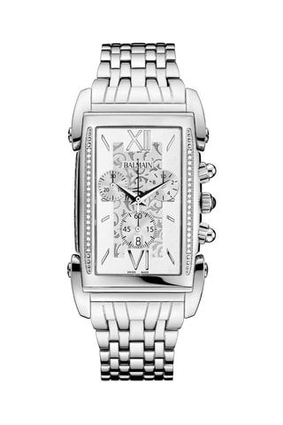 Montre à quartz en acier et diamants Taffetas Chrono - Chronographe