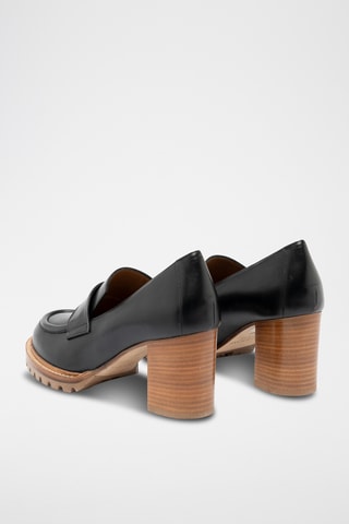 Mocassins de salto em couro - Preto