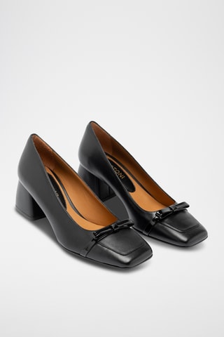 Sapatos de salto em couro - Preto