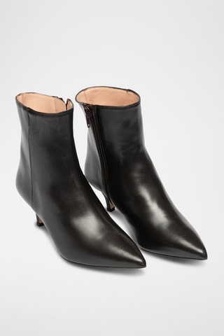 Botins subidos de couro - Preto