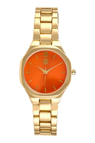 Montre à quartz en alliage - Doré et orange