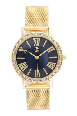 Montre à quartz en alliage - Doré et bleu