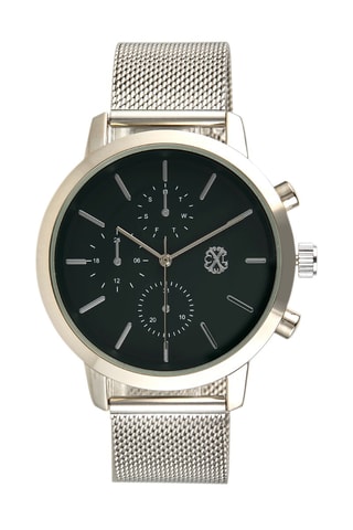 Montre à quartz en alliage - Argenté et noir