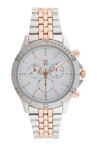 Montre à quartz en alliage - Argenté et doré rose
