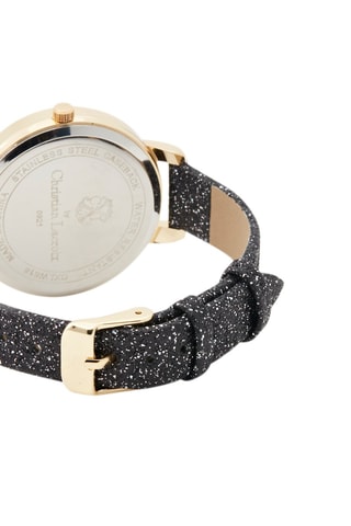 Montre à quartz en polyuréthane - Noir et doré