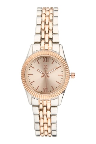 Montre à quartz en alliage - Argenté et doré rose