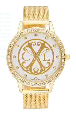 Montre à quartz en acier - Doré et blanc