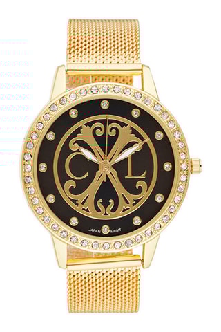 Montre à quartz en acier - Doré et noir