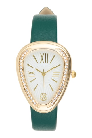 Montre à quartz en polyuréthane - Vert et doré