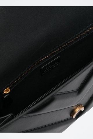 Mala a tiracolo de couro de vitelo Modello Love One Classic Light - Preto