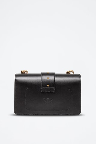 Mala a tiracolo de couro de vitelo Love Mini - Preto
