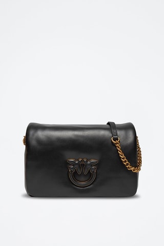 Mala a tiracolo de couro de carneiro Love Berry - Preto