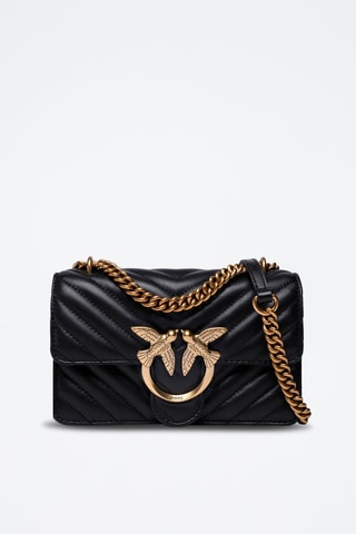 Mala de tiracolo de couro Love one Mini - Preto