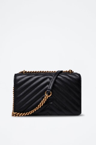 Mala de tiracolo de couro Love one Mini - Preto