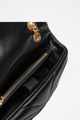 Mala de tiracolo de couro Love Puff Mini - Preto