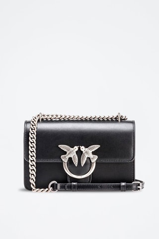 Mala de tiracolo de couro Love One Mini - Preto