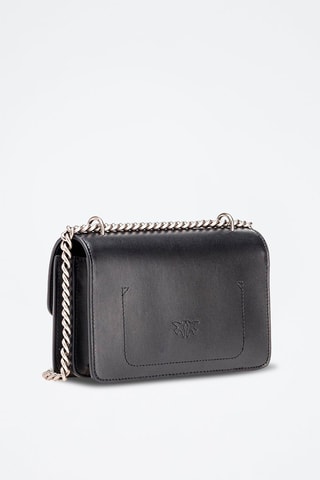 Mala de tiracolo de couro Love One Mini - Preto
