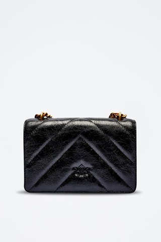 Mala a tiracolo de couro - Preto e dourado - Pinko